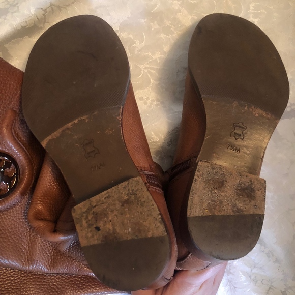 Tory Burch Brown Leather Winter Boots - Picture 3 of 8